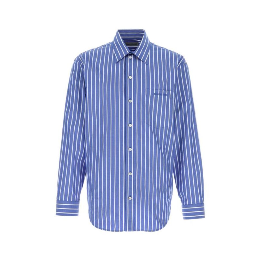 Balenciaga Men Embroidered Poplin Shirt
